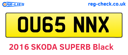 OU65NNX are the vehicle registration plates.