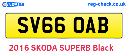 SV66OAB are the vehicle registration plates.