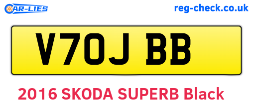V70JBB are the vehicle registration plates.