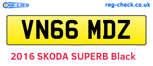 VN66MDZ are the vehicle registration plates.