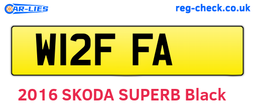 W12FFA are the vehicle registration plates.