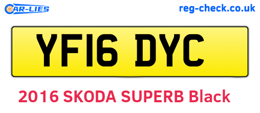 YF16DYC are the vehicle registration plates.