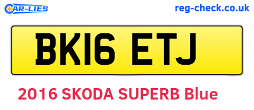 BK16ETJ are the vehicle registration plates.