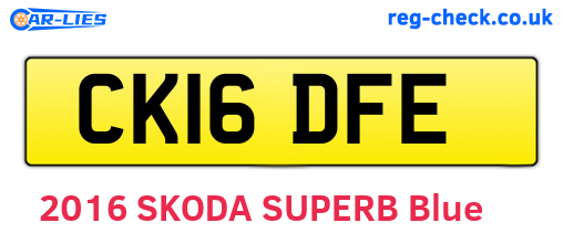 CK16DFE are the vehicle registration plates.