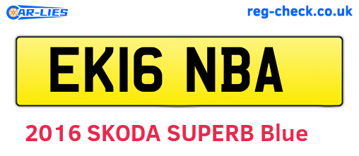 EK16NBA are the vehicle registration plates.
