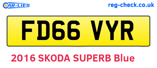 FD66VYR are the vehicle registration plates.