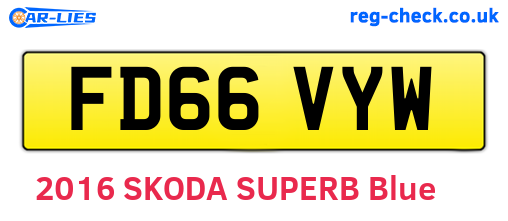 FD66VYW are the vehicle registration plates.