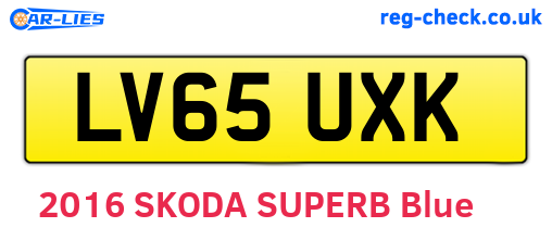 LV65UXK are the vehicle registration plates.