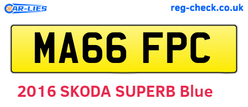 MA66FPC are the vehicle registration plates.
