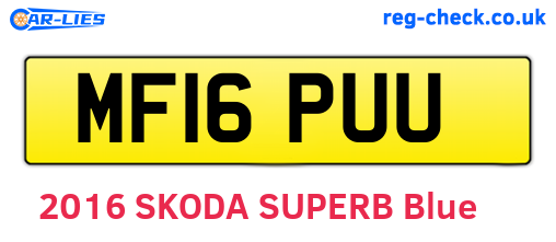MF16PUU are the vehicle registration plates.