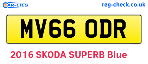 MV66ODR are the vehicle registration plates.