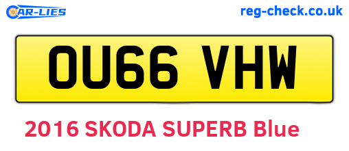 OU66VHW are the vehicle registration plates.