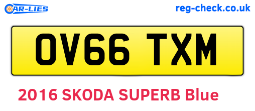 OV66TXM are the vehicle registration plates.