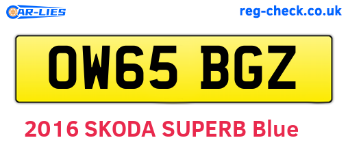 OW65BGZ are the vehicle registration plates.
