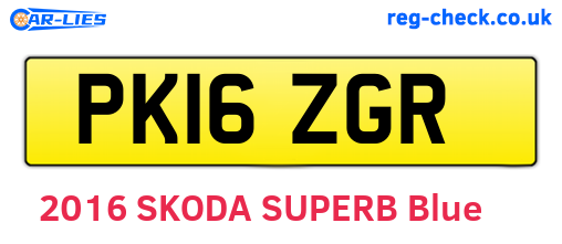 PK16ZGR are the vehicle registration plates.