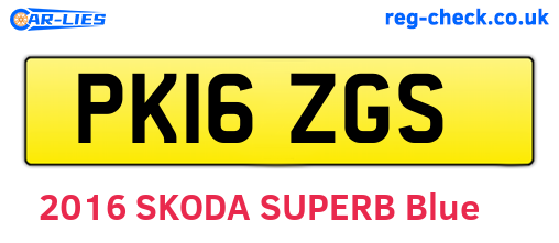PK16ZGS are the vehicle registration plates.