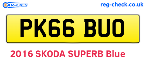 PK66BUO are the vehicle registration plates.