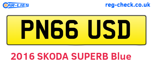 PN66USD are the vehicle registration plates.