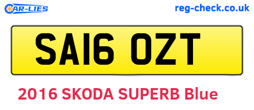 SA16OZT are the vehicle registration plates.