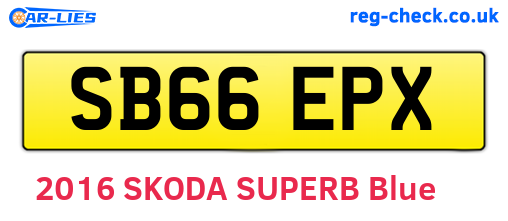 SB66EPX are the vehicle registration plates.