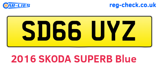 SD66UYZ are the vehicle registration plates.