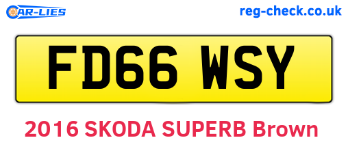 FD66WSY are the vehicle registration plates.