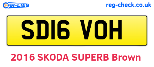 SD16VOH are the vehicle registration plates.