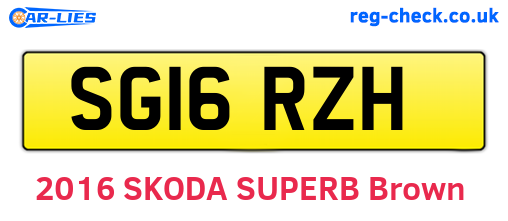 SG16RZH are the vehicle registration plates.