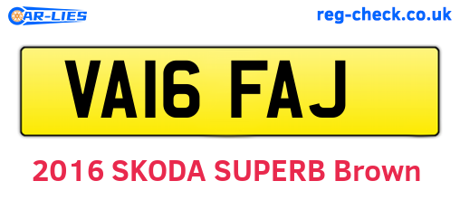 VA16FAJ are the vehicle registration plates.