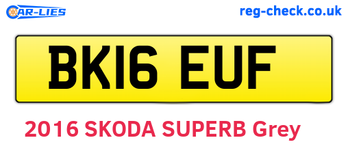 BK16EUF are the vehicle registration plates.