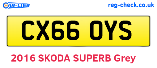 CX66OYS are the vehicle registration plates.