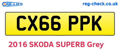 CX66PPK are the vehicle registration plates.
