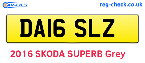 DA16SLZ are the vehicle registration plates.