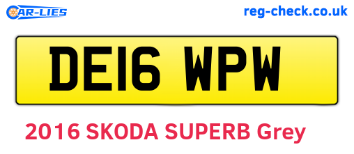 DE16WPW are the vehicle registration plates.