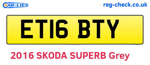 ET16BTY are the vehicle registration plates.