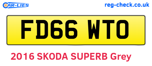 FD66WTO are the vehicle registration plates.