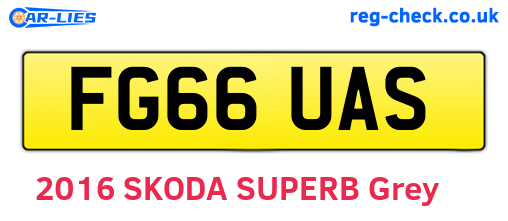 FG66UAS are the vehicle registration plates.