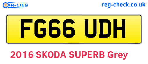 FG66UDH are the vehicle registration plates.