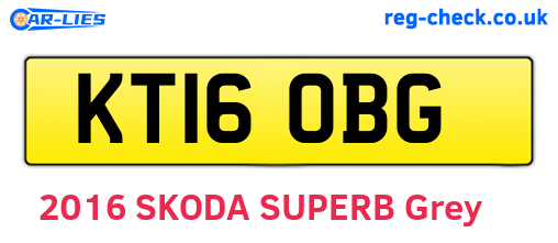 KT16OBG are the vehicle registration plates.