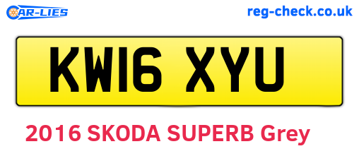 KW16XYU are the vehicle registration plates.