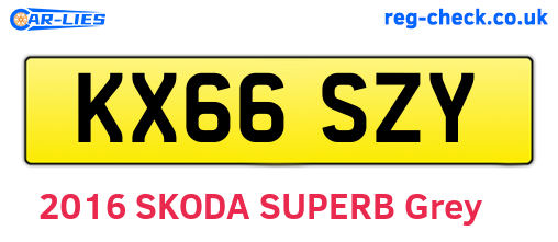 KX66SZY are the vehicle registration plates.
