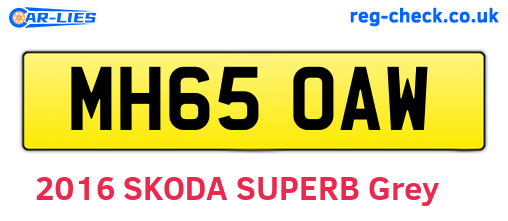 MH65OAW are the vehicle registration plates.