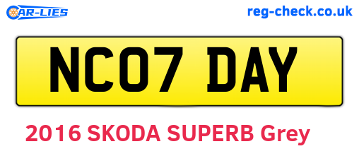 NC07DAY are the vehicle registration plates.