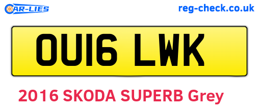 OU16LWK are the vehicle registration plates.