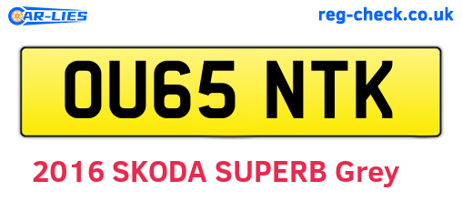 OU65NTK are the vehicle registration plates.