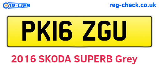 PK16ZGU are the vehicle registration plates.