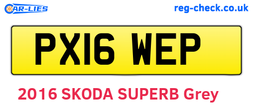 PX16WEP are the vehicle registration plates.