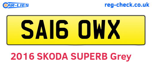 SA16OWX are the vehicle registration plates.
