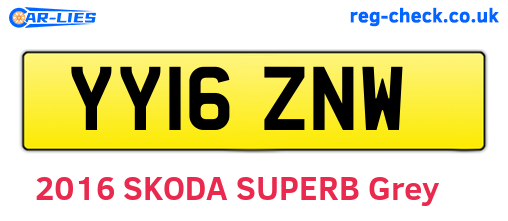 YY16ZNW are the vehicle registration plates.