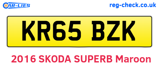 KR65BZK are the vehicle registration plates.